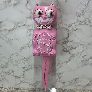 Jeweled Pink Satin Kit-Cat Klock clock SUPER RARE